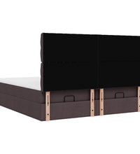 Ottoman-Bett mit Matratzen Dunkelbraun 200x200 cm Stoff