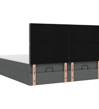 Ottoman-Bett mit Matratzen Dunkelgrau 160x200 cm Stoff