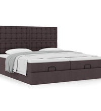 Ottoman-Bett mit Matratzen Dunkelbraun 160x200 cm Stoff