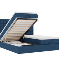 Ottoman-Bett mit Matratzen Blau 160x200 cm Stoff