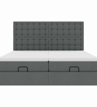 Ottoman-Bett mit Matratzen Dunkelgrau 180x200 cm Stoff