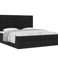 Ottoman-Bett mit Matratzen Schwarz 180x200 cm Stoff