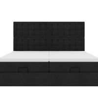 Ottoman-Bett mit Matratzen Schwarz 180x200 cm Stoff