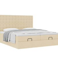 Ottoman-Bett mit Matratzen Creme 200x200 cm Stoff