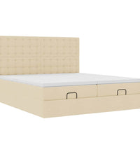 Ottoman-Bett mit Matratzen Creme 200x200 cm Stoff