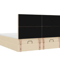 Ottoman-Bett mit Matratzen Creme 200x200 cm Stoff