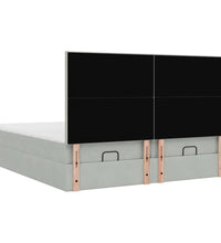 Ottoman-Bett mit Matratzen Hellgrau 160x200 cm Samt