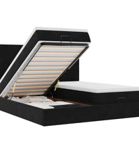 Ottoman-Bett mit Matratzen Schwarz 160x200 cm Samt