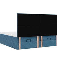 Ottoman-Bett mit Matratzen Dunkelblau 160x200 cm Samt