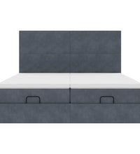 Ottoman-Bett mit Matratzen Dunkelgrau 180x200 cm Samt