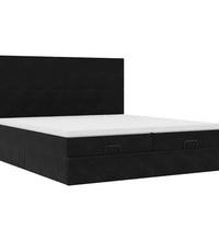 Ottoman-Bett mit Matratzen Schwarz 200x200 cm Samt