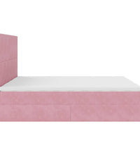 Ottoman-Bett mit Matratzen Rosa 200x200 cm Samt
