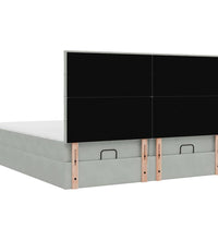 Ottoman-Bett mit Matratzen Hellgrau 160x200 cm Samt