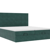 Ottoman-Bett mit Matratzen Dunkelgrün 160x200 cm Samt
