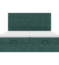 Ottoman-Bett mit Matratzen Dunkelgrün 160x200 cm Samt
