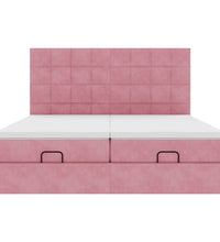 Ottoman-Bett mit Matratzen Rosa 160x200 cm Samt