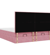 Ottoman-Bett mit Matratzen Rosa 160x200 cm Samt