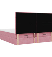 Ottoman-Bett mit Matratzen Rosa 180x200 cm Samt