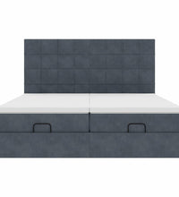 Ottoman-Bett mit Matratzen Dunkelgrau 200x200 cm Samt