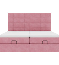 Ottoman-Bett mit Matratzen Rosa 200x200 cm Samt