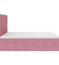 Ottoman-Bett mit Matratzen Rosa 200x200 cm Samt