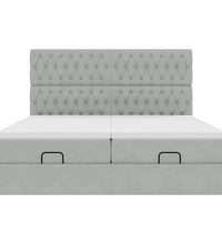 Ottoman-Bett mit Matratzen Hellgrau 160x200 cm Samt