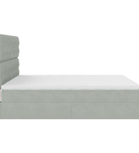 Ottoman-Bett mit Matratzen Hellgrau 160x200 cm Samt