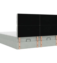 Ottoman-Bett mit Matratzen Hellgrau 160x200 cm Samt