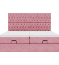 Ottoman-Bett mit Matratzen Rosa 180x200 cm Samt