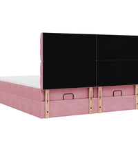 Ottoman-Bett mit Matratzen Rosa 180x200 cm Samt