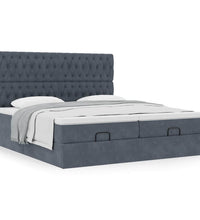 Ottoman-Bett mit Matratzen Dunkelgrau 200x200 cm Samt
