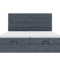 Ottoman-Bett mit Matratzen Dunkelgrau 200x200 cm Samt