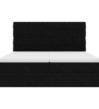 Ottoman-Bett mit Matratzen Schwarz 200x200 cm Samt