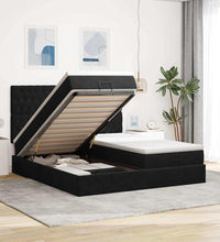 Ottoman-Bett mit Matratzen Schwarz 200x200 cm Samt