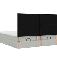 Ottoman-Bett mit Matratzen Hellgrau 160x200 cm Samt
