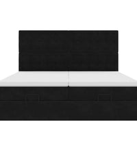 Ottoman-Bett mit Matratzen Schwarz 160x200 cm Samt