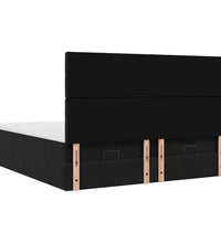Ottoman-Bett mit Matratzen Schwarz 160x200 cm Samt