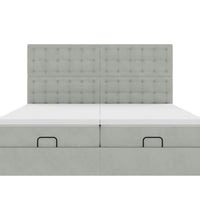 Ottoman-Bett mit Matratzen Hellgrau 180x200 cm Samt