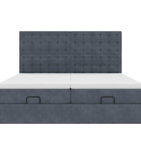 Ottoman-Bett mit Matratzen Dunkelgrau 180x200 cm Samt