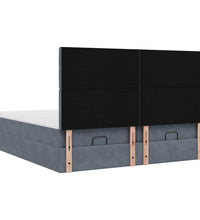 Ottoman-Bett mit Matratzen Dunkelgrau 180x200 cm Samt