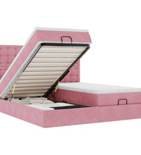 Ottoman-Bett mit Matratzen Rosa 180x200 cm Samt