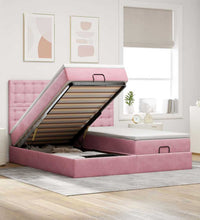 Ottoman-Bett mit Matratzen Rosa 200x200 cm Samt