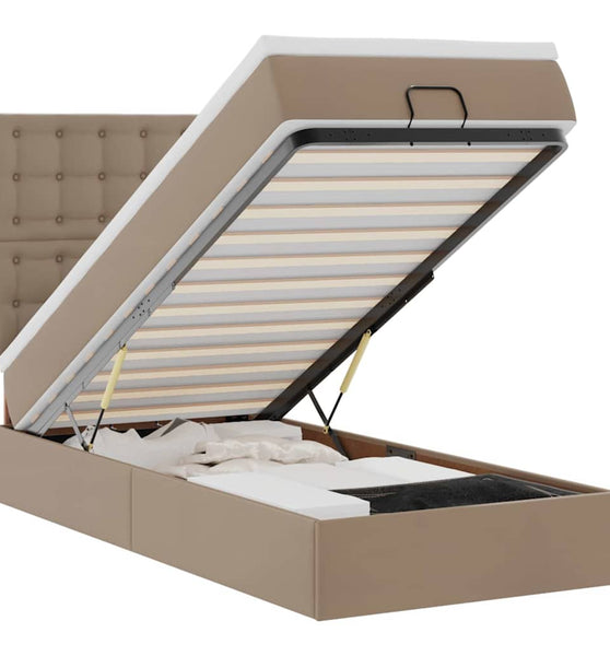 Ottoman-Bett mit Matratze & LEDs 80x200 cm Kunstleder