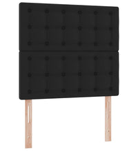 Ottoman-Bett mit Matratze & LEDs Schwarz 90x200 cm Kunstleder