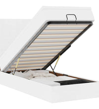 Ottoman-Bett mit Matratze & LEDs Weiß 90x200 cm Kunstleder