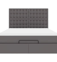 Ottoman-Bett mit Matratze & LEDs Grau 140x200 cm Kunstleder