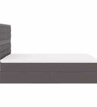 Ottoman-Bett mit Matratze & LEDs Grau 140x200 cm Kunstleder