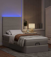 Ottoman-Bett mit Matratze & LEDs Taupe 80x200 cm Stoff