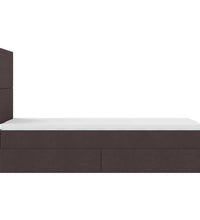 Ottoman-Bett mit Matratze & LEDs Dunkelbraun 90x190 cm Stoff