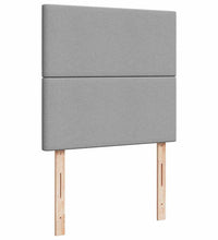 Ottoman-Bett mit Matratze & LEDs Hellgrau 100x200 cm Stoff